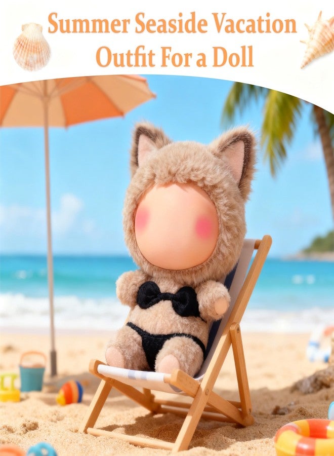Tzwhwcx Doll Clothes-Black Bikini Set, Clothes for Dolls Outfits, Handmade Crochet Knit Swimsuit, Summer Season Exclusive - Beach Party Accessories, Compatible with 1:6 Scale Dolls - Image 3